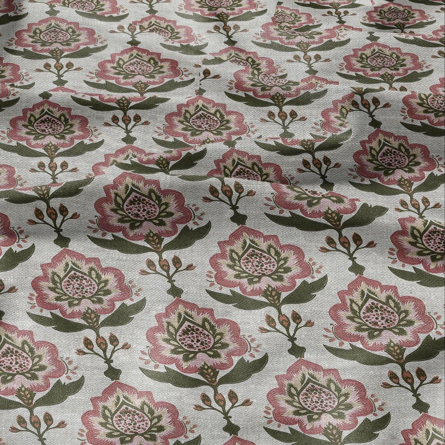 100% LINEN Fabric Paisley print - colorful indian block print on linen print upholstery curtains dress making