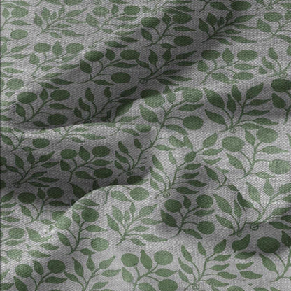 100% LINEN Fabric William Morris Rosehip sage green gray - oatmeal linen fabric with botanical print - Victorian Art Craft Historical 3268