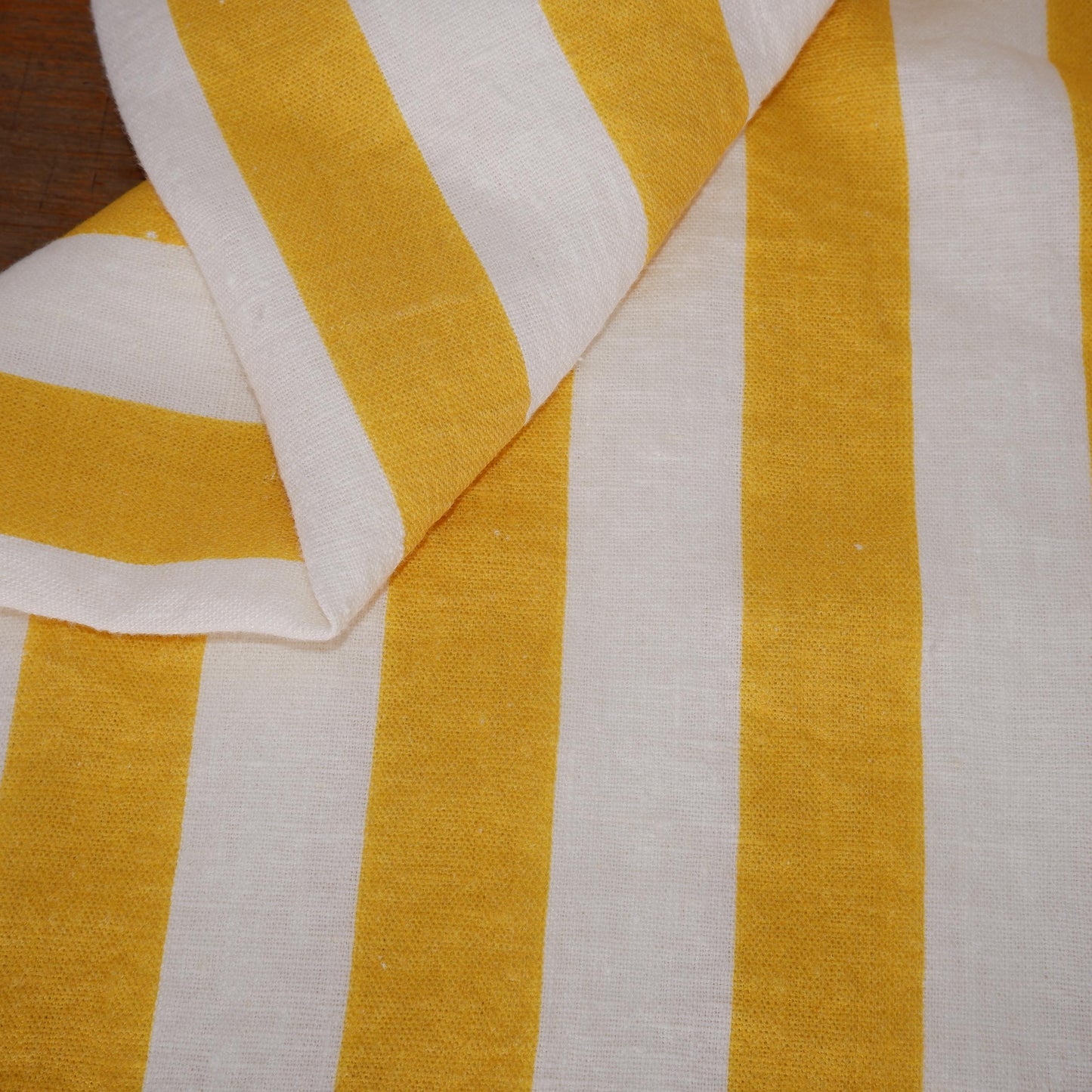 100% LINEN Fabric Maxi striped yellow white Avignon - french linen floral upholstery home textile Victorian fabrics 3351
