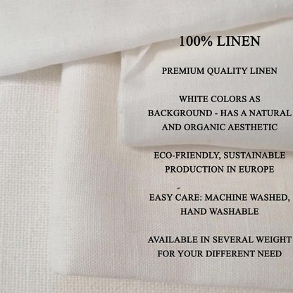 100% LINEN Fabric with floral field print - botanical preppy stripe print - linen fabric upholstery home decor dressmaking 3746