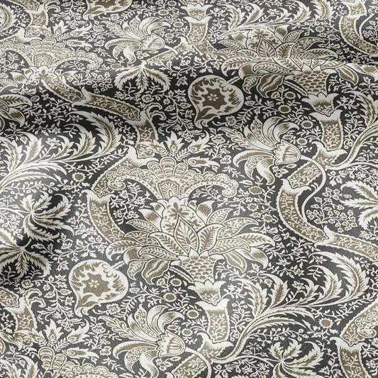 100% LINEN Fabric William Morris Indian print - Modern vintage botanical - hVictorian Art Craft  3142