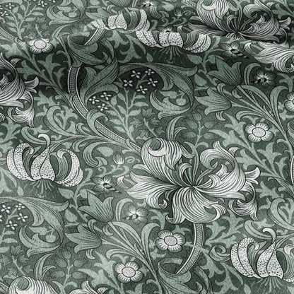William Morris Golden Lily green 100% LINEN Fabric - British linen floral upholstery home textile Victorian fabrics 3221