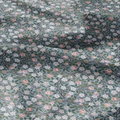 100% linen fabric William Morris Clover print - Victorian Art crafts blossom - Historical pattern fabric upholstery dress making 3026