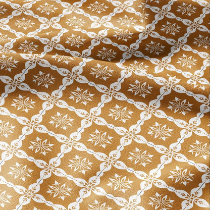 100% LINEN Fabric yellow - geometric block print- for upholstery home decor - medium for dress making 2922