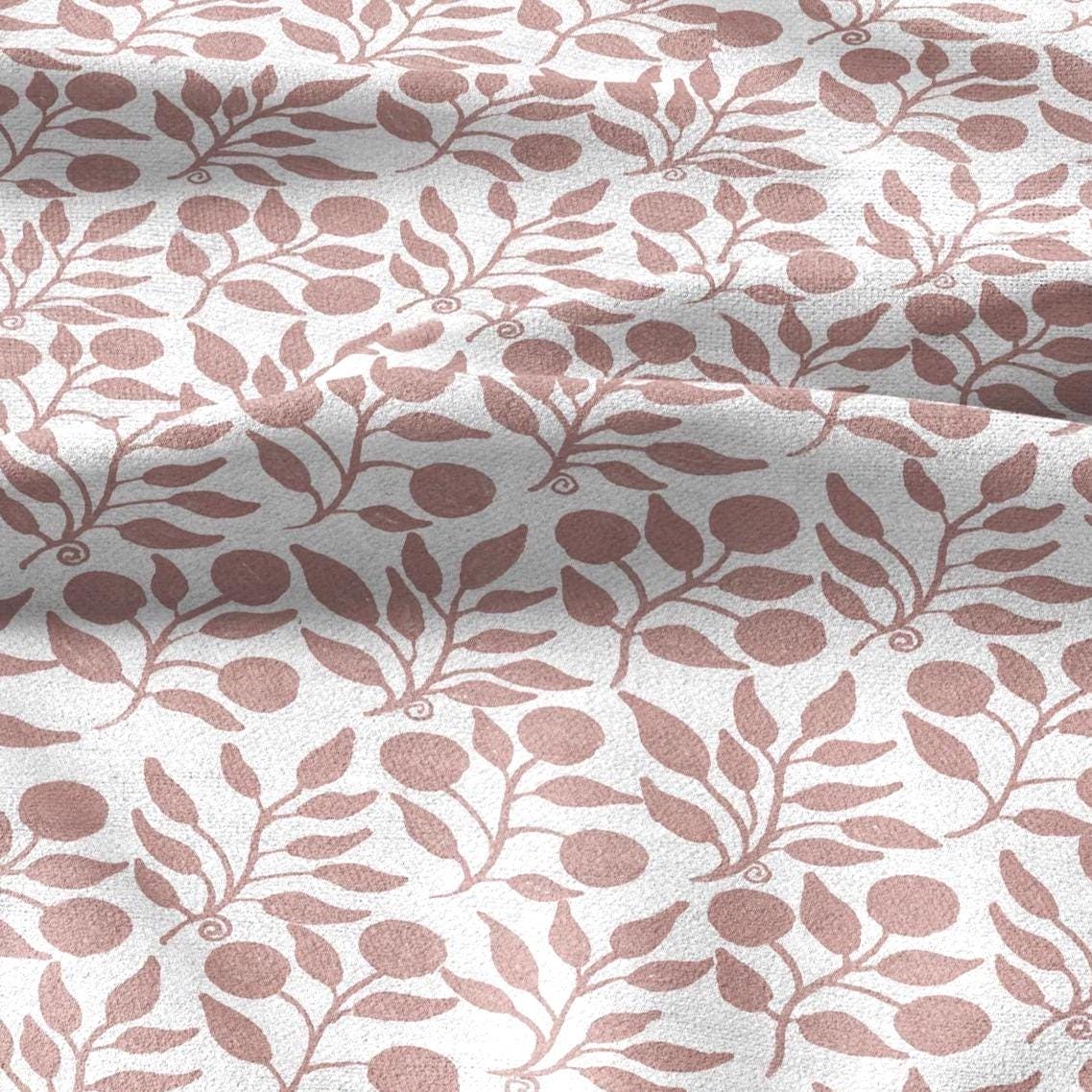 100% LINEN Fabric William Morris Rosehip pink print - British linen floral upholstery home textile Victorian fabrics 3274
