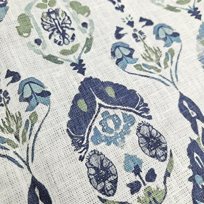 100% LINEN Fabric Indian block print - regency linen abstract fabric for upholstery home decor dress making 2098