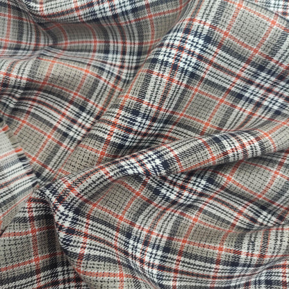 Premium Linen Gingham Fabric in brown black white |  multicolor check T124