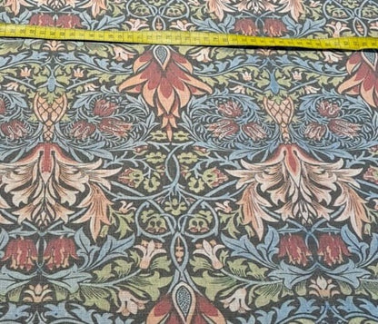 William Morris Snakehead 100% LINEN  Art and Crafts Fabric , William Morris 200gsm flax linen fabric botanical floral