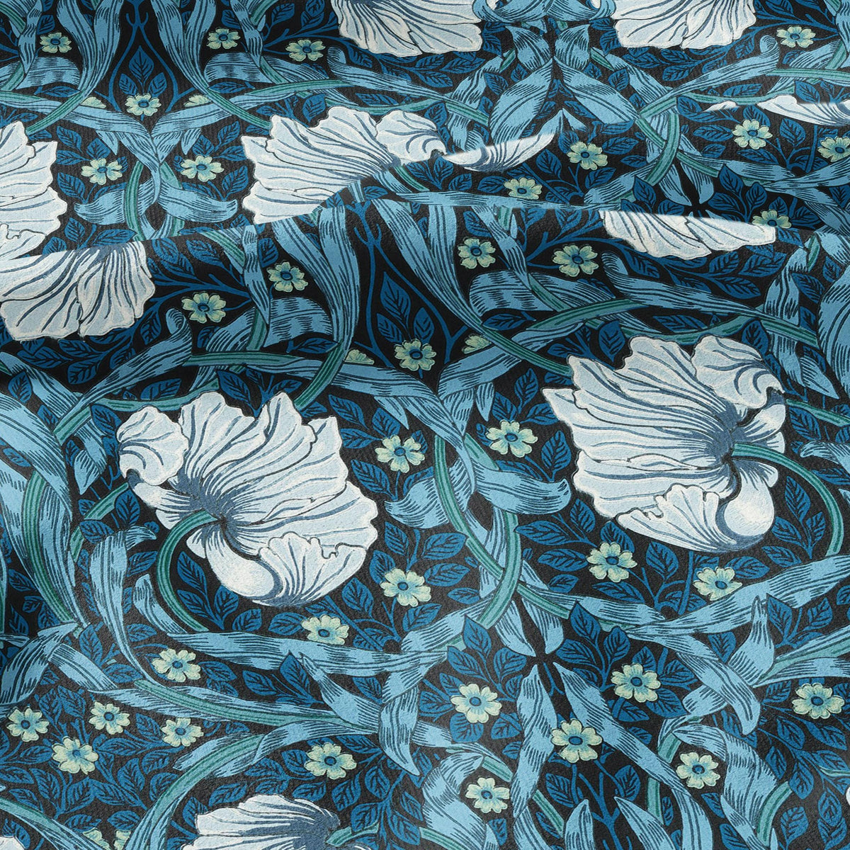 100% LINEN fabric - William Morris Pimpernel opal - British Victorian flax - sewing upholstery home decor or clothing 3834