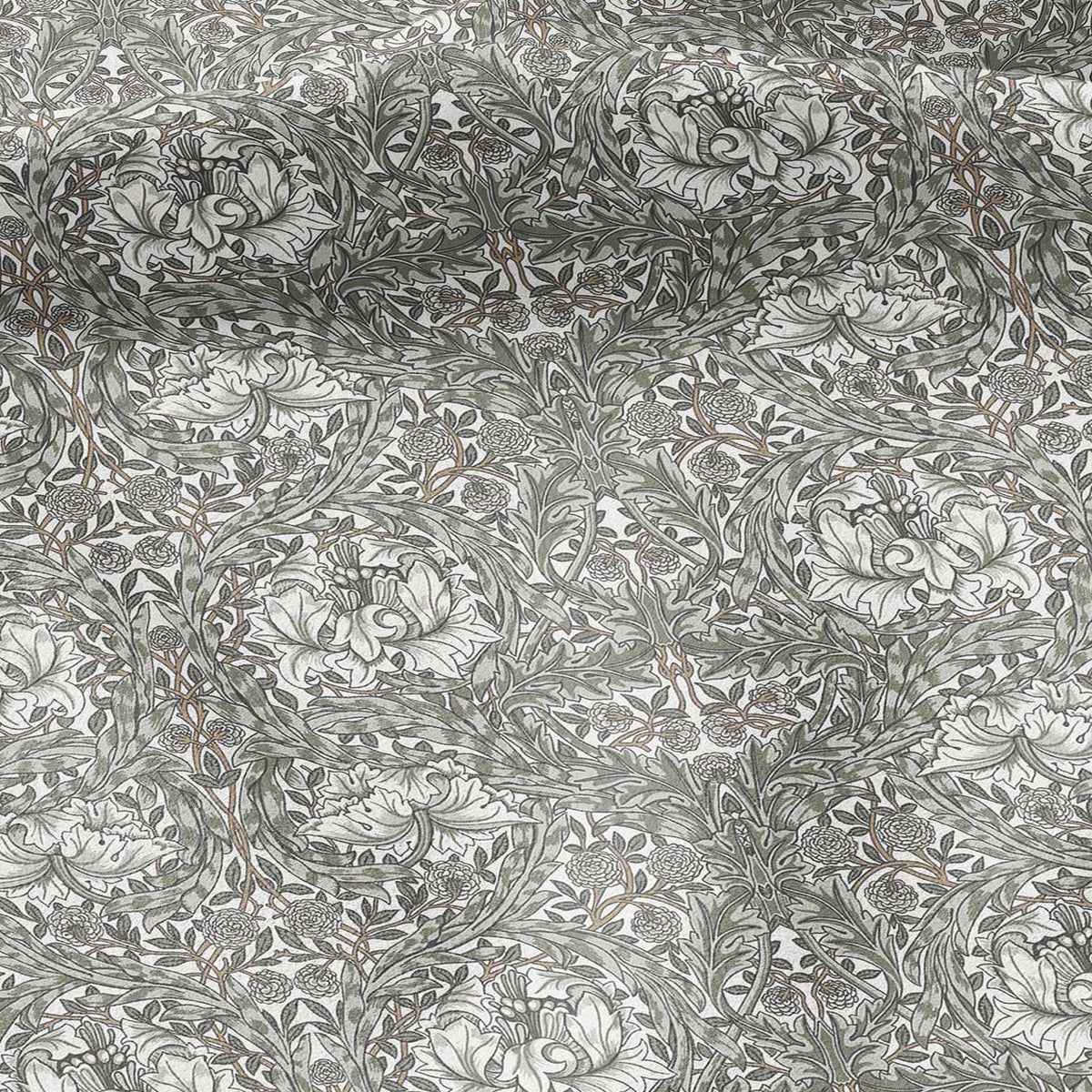 William Morris African Marigold sage green 100% LINEN Fabric - British linen floral upholstery home textile Victorian fabrics 3644