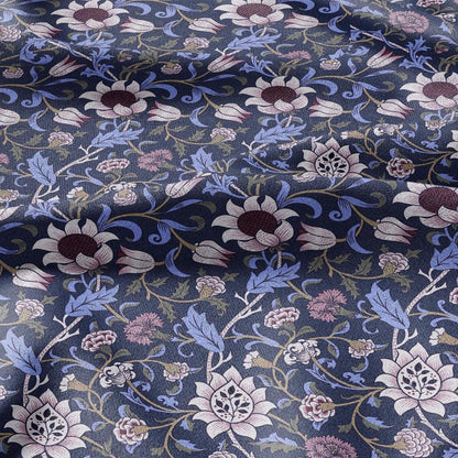 100% linen fabric William Morris EVENLODE print - Victorian Art crafts Historical pattern 2529