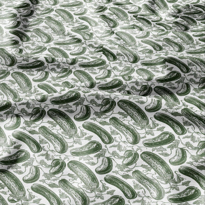 100% LINEN Fabric Green Cucumber print - linen fabric for upholstery home decor curtains pillowcases dress making