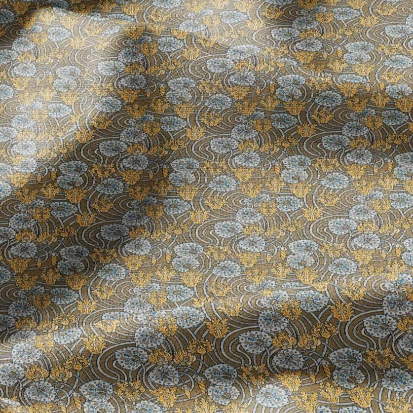 100% linen Art Nouveau Print fabric for Curtain Upholstery Cushion - Floral fabric Cyclamen - fabric material for dress making sewing