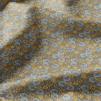 100% linen Art Nouveau Print fabric for Curtain Upholstery Cushion - Floral fabric Cyclamen - fabric material for dress making sewing