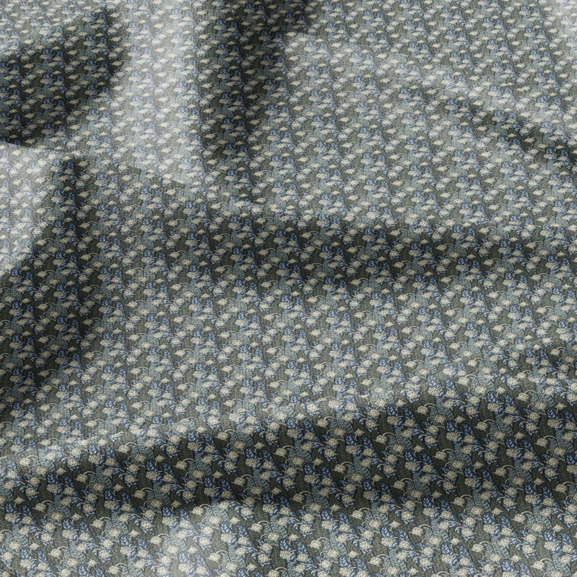 100% linen Lily-of-valley prints fabric for Curtain Upholstery Cushion - Art deco flower print fabric for dress making sewing