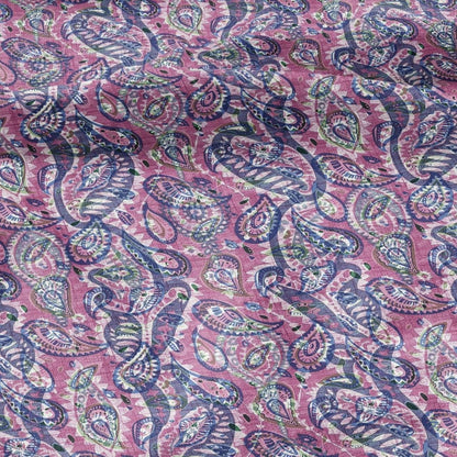 100% linen Vintage Brown Paisley Print fabric for Curtain Upholstery Cushion - Vintage Indian block print fabric for dress making sewing