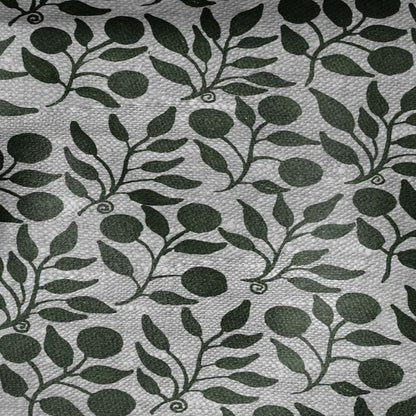 100% LINEN Fabric William Morris Rosehip green gray - oatmeal linen fabric with botanical print - Victorian Art Craft Historical 3296