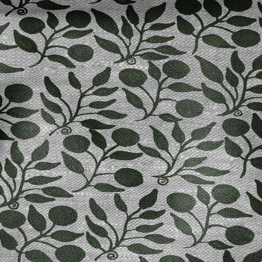 100% LINEN Fabric William Morris Rosehip green gray - oatmeal linen fabric with botanical print - Victorian Art Craft Historical 3296