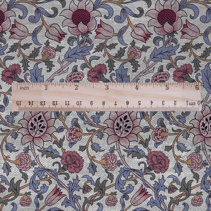 100% linen fabric William Morris Evenlode pink print - Victorian Art crafts - Historical pattern fabric upholstery dress making 2529