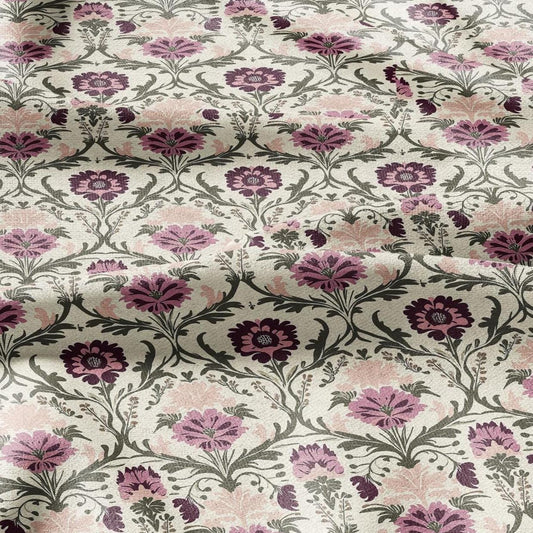 100% linen Vintage floral Print fabric for Curtain Upholstery Cushion - block print fabric for dress making sewing