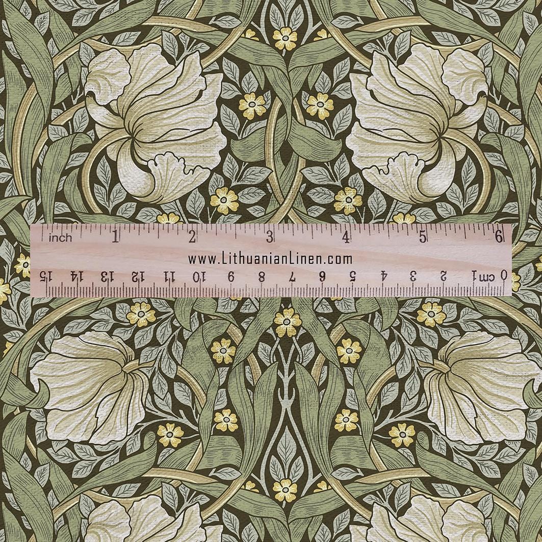 William Morris Pimpernel 100% LINEN Art and Crafts Fabric - Victorian flax fabric - British historical pattern 2979G