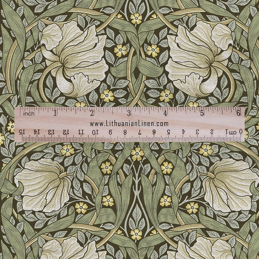 William Morris Pimpernel 100% LINEN Art and Crafts Fabric - Victorian flax fabric - British historical pattern 2979G