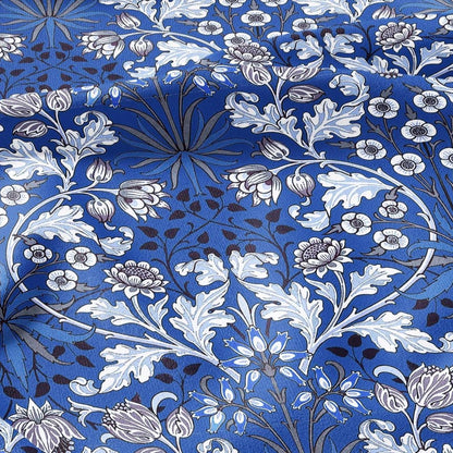 100% LINEN Fabric William Morris Hyacinth blue print - British linen floral upholstery home textile Victorian fabrics navy blue 3146