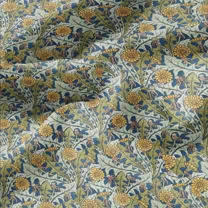 100% linen Art Nouveau Print fabric for Curtain Upholstery Cushion - Floral fabric Poppy red - for dress making sewing 2478