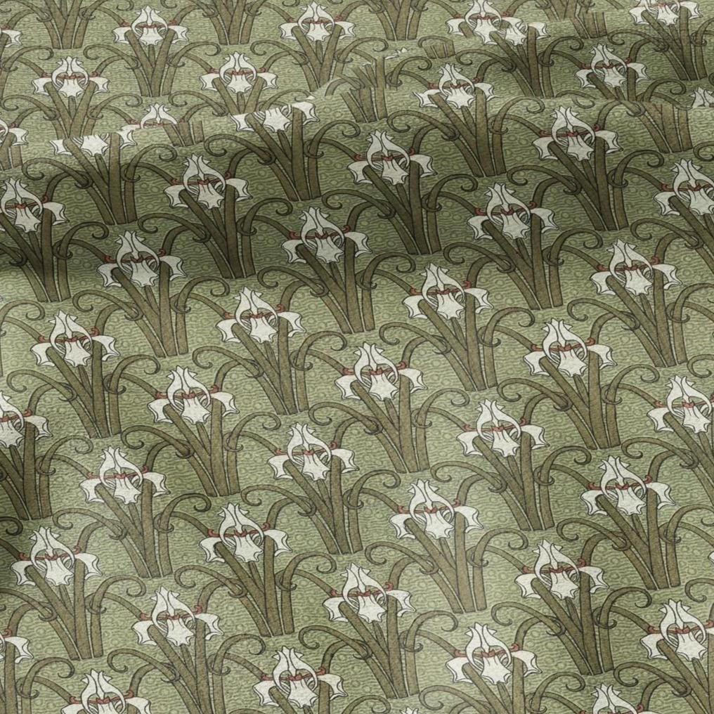 100% linen Iris prints fabric for Curtain Upholstery Cushion - wildflower Art deco flower print fabric for dress making sewing