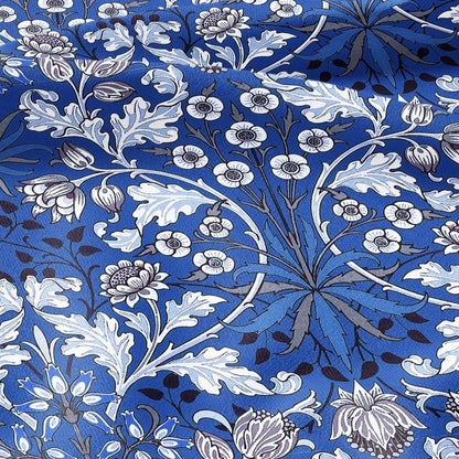 100% LINEN Fabric William Morris Hyacinth blue print - British linen floral upholstery home textile Victorian fabrics navy blue 3146