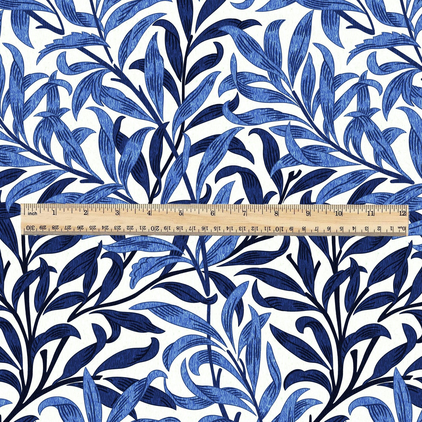 William Morris Willow Bough blue 100% LINEN Fabric - British linen floral upholstery home textile Victorian fabrics 3212