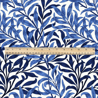William Morris Willow Bough blue 100% LINEN Fabric - British linen floral upholstery home textile Victorian fabrics 3212