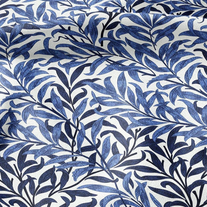 William Morris Willow Bough blue 100% LINEN Fabric - British linen floral upholstery home textile Victorian fabrics 3212