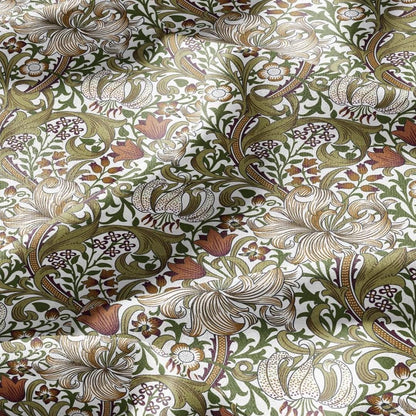 William Morris Willow Golden Lily Beige 100% LINEN Fabric - British linen floral upholstery home textile Victorian fabrics 3241