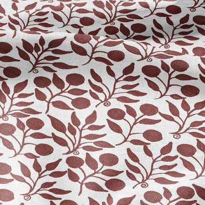 100% LINEN Fabric William Morris Rosehip red print - British linen floral upholstery home textile Victorian fabrics 3287