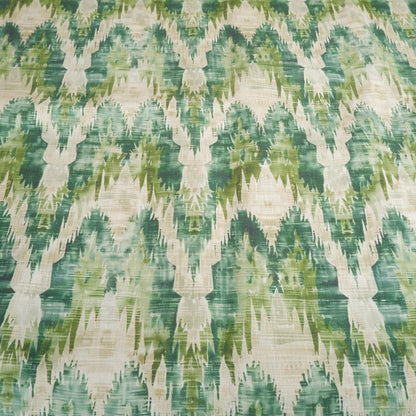 100% LINEN Fabric Abstract zigag WabiSabi - green print on linen japandi wabi sabi linen print 2087