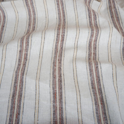 Premium Linen striped Fabric in red navy white | Medium weight multicolor stripes  Copenhagen Stripe for clothing home textile