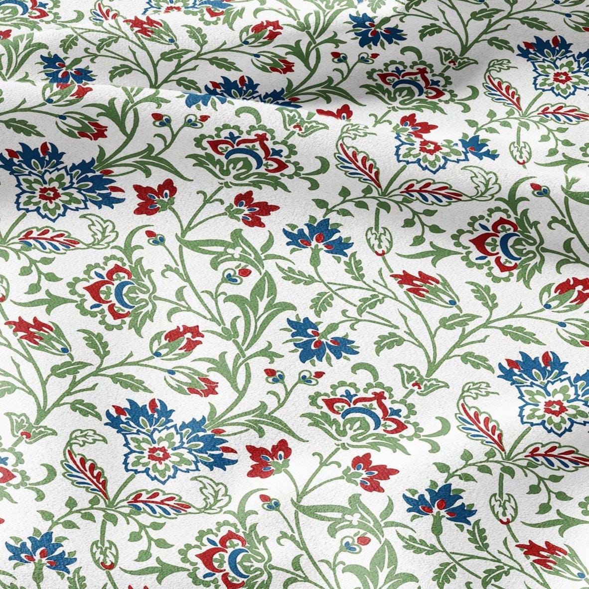 100% LINEN Fabric William Morris Bretwood print - British linen floral upholstery home textile Victorian fabrics 3150