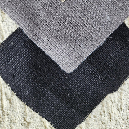 rustic linen fabric in natural grey black