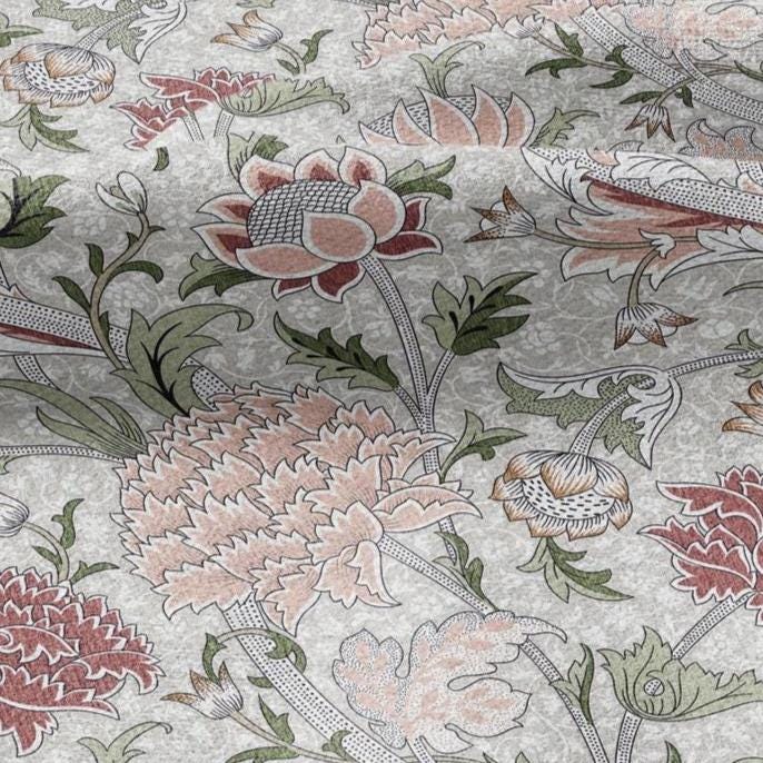100% linen fabric William Morris Cray print - Victorian Art crafts linen Fabric - Historical pattern fabric upholstery dress making