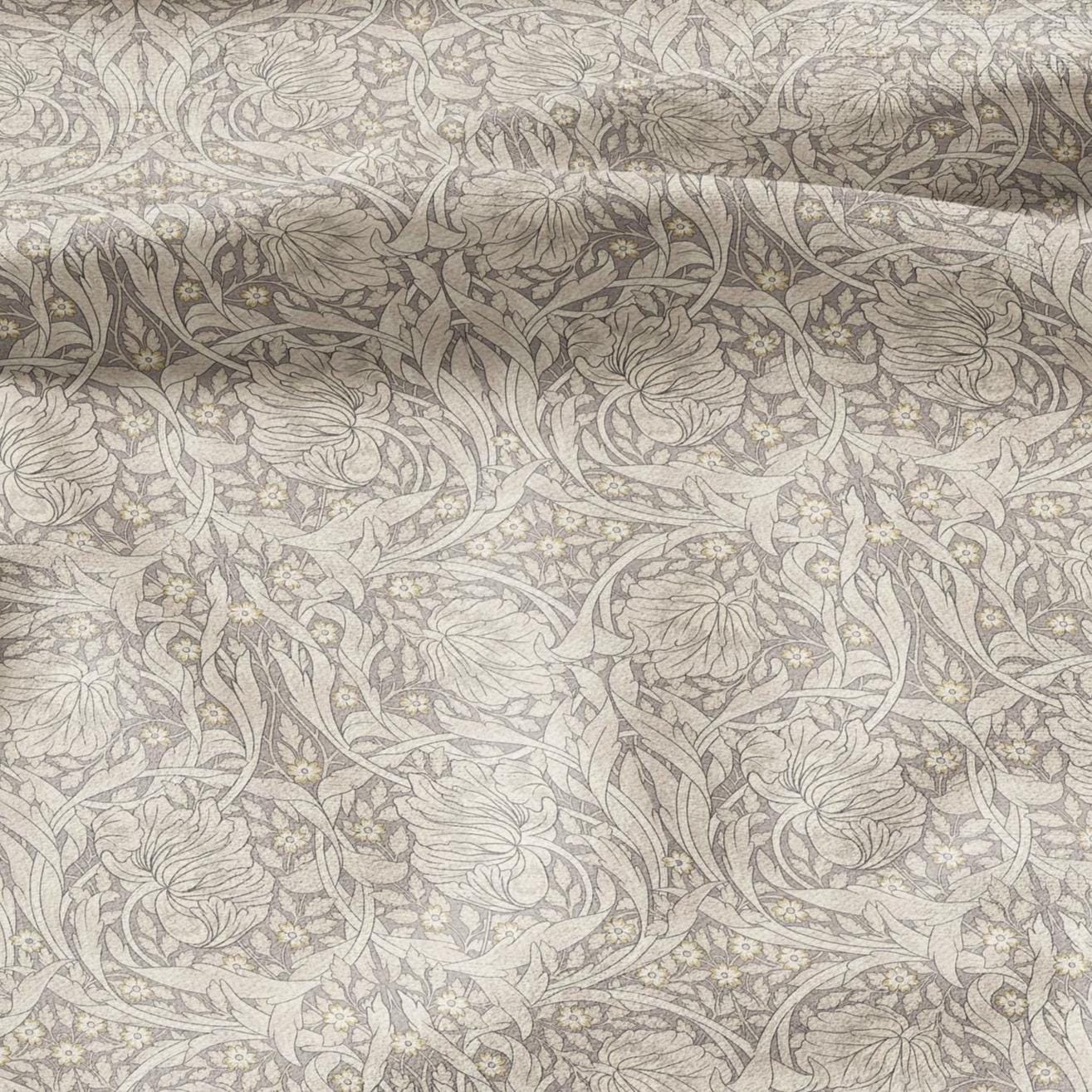 William Morris Pimpernel 100% LINEN Art and Crafts Fabric - Beige Victorian flax fabric - British historical pattern 2979B