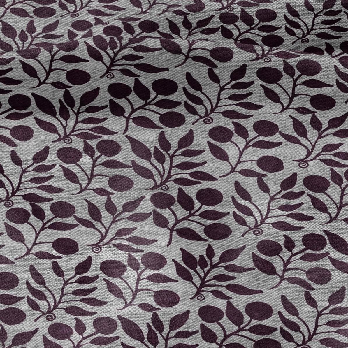 100% LINEN Fabric William Morris Rosehip burgundy gray - oatmeal linen fabric with botanical print - Victorian Art Craft Historical 3291