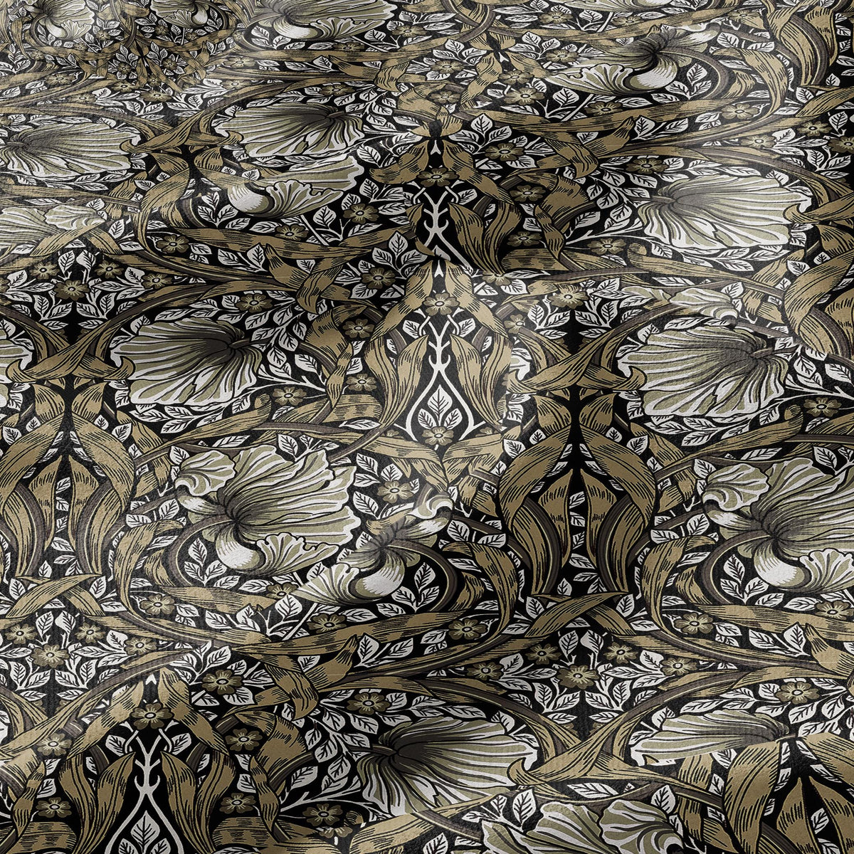 William morris Pimpernel 100% LINEN Art crafts Fabric - khaki brown British Victorian flax - sewing upholstery clothing home decor 3802