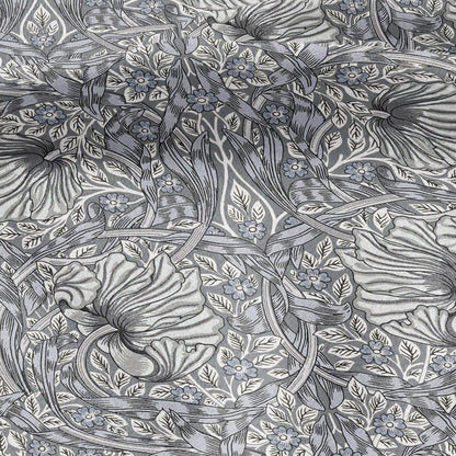 100% LINEN fabric - William Morris Pimpernel grey - British Victorian flax - sewing upholstery home decor or clothing 3815