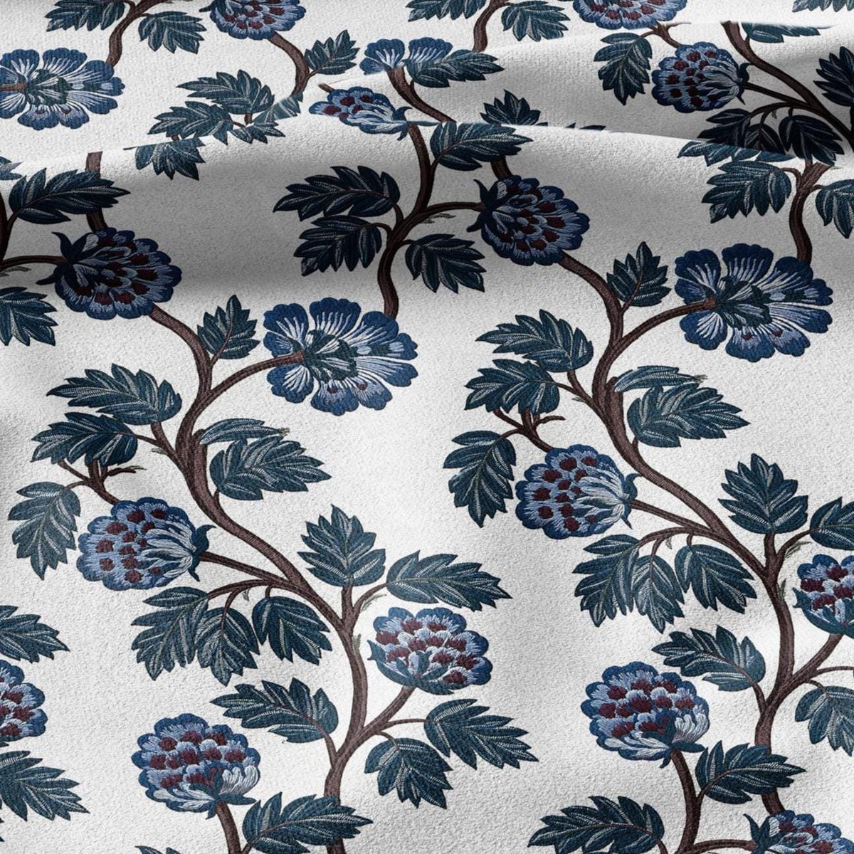 100% linen fabric stripe blue print - Vintage grain sack geometric - Historical pattern upholstery dress making 3430