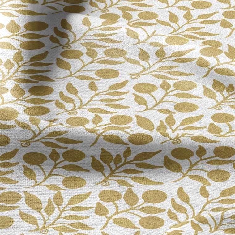 100% LINEN Fabric William Morris Rosehip yellow print - British linen floral upholstery home textile Victorian fabrics 3274