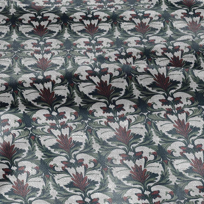 100% LINEN Fabric Art deco floral print - botanical floral on oatmeal linen - modern vintage 3031