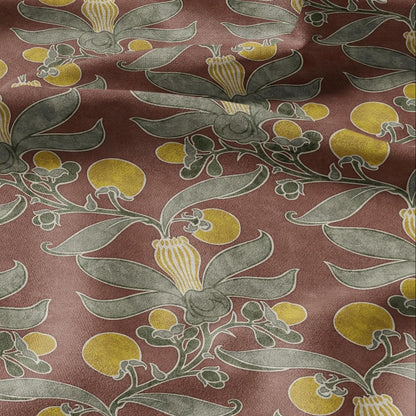 Passion fruit CFA Voysey print on 100% LINEN - Art Nouveau Art crafts linen Fabric - botanical Historical upholstery home textile 2767