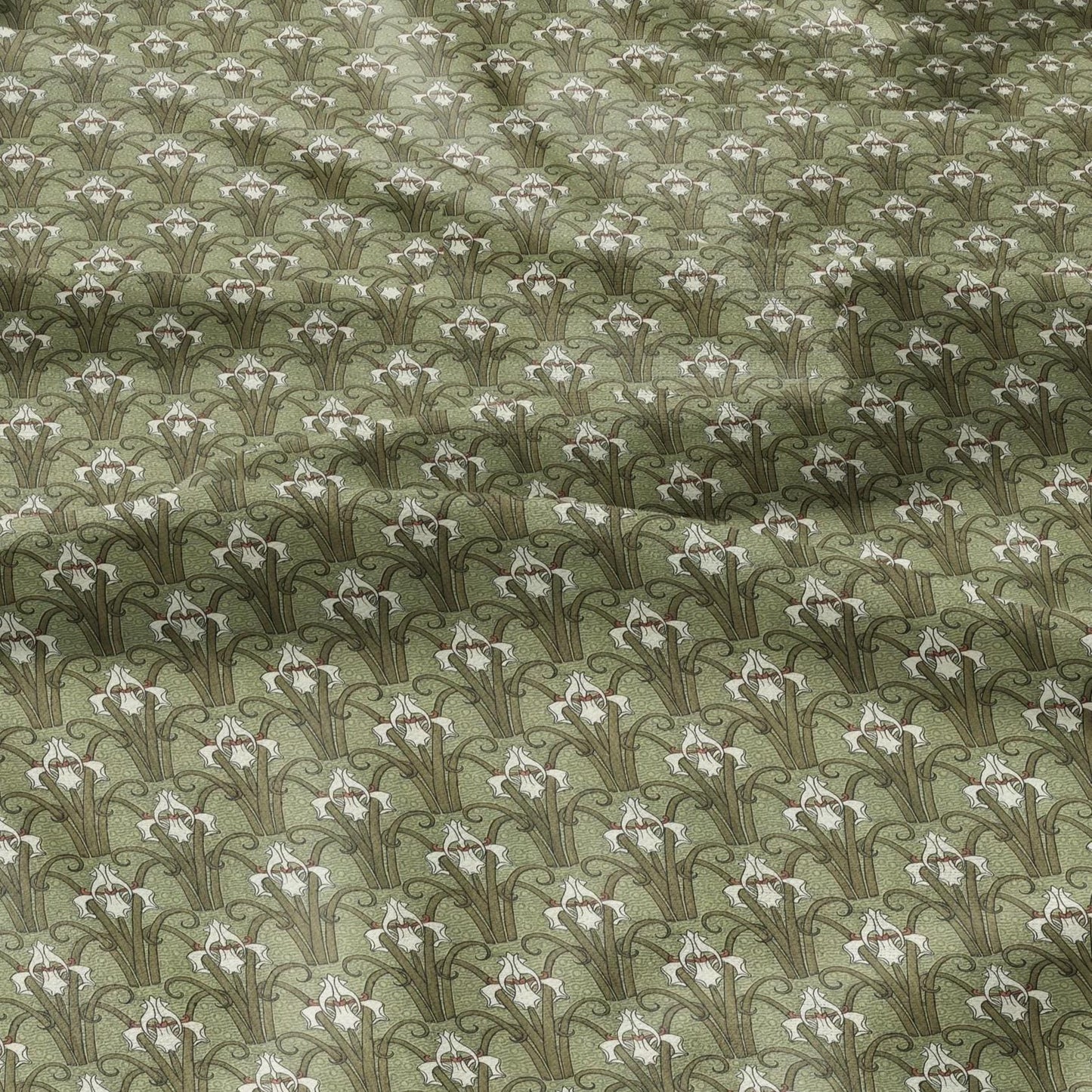 100% linen Iris prints fabric for Curtain Upholstery Cushion - wildflower Art deco flower print fabric for dress making sewing