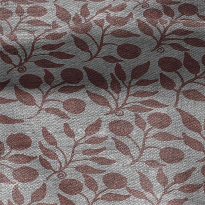 100% LINEN Fabric William Morris Rosehip pink gray - oatmeal linen fabric with botanical print - Victorian Art Craft Historical 3280